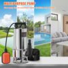 VEVOR Tauchwasserpumpe, 1300 W, 20000 l/h, mit 10 m Kabel und automatischem Schwimmerschalter, Edelstahl und Gusseisen für schmutzige oder saubere, leere Gartenteiche, Schwimmbäder, Whirlpools – Bild 2