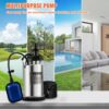 VEVOR Schmutzwasserpumpe 550W Tauchpumpe 230V Gartenpumpe Durchfluss 9500L/h Schmutzwassertauchpumpe IPX8 Auslass zuschneidbar zum Pumpen von Wasser aus Schwimmbädern Teichen Kellern – Bild 2