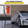 VEVOR Tesla-Ladestationsbox, 70 x 50 x 25 cm, Outdoor-Kabelbox, Ladebox, Kabel-Organizer, IP32 wasserdicht, staubdicht, Cool Roll Steel-Elektrogehäusebox, für Tesla-Wandanschluss – Bild 2