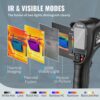 VEVOR Handheld Wärmebildkamera 240x180 IR-Auflösung Infrarotkamera Thermometer 40mK Thermografie Kamera -20-550°C Thermokamera Identifizierung von Wilden Tiere Elektrisch Hotspots Fehlenden Isolierung – Bild 4