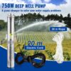 VEVOR 82 mm Tiefbrunnenpumpe 750W Brunnenpumpe 100L/min Tauchpumpe max. Förderhöhe 66m Rohrpumpe 230V 50Hz Sandpumpe IP68 Wasserpumpe 16 Laufradstufen Pumpe Ideal zur Bewässerung oder Wasser-Versorgung – Bild 2
