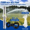 VEVOR 88,9 mm Tiefbrunnenpumpe 750W Brunnenpumpe 105L/min Tauchpumpe max. Förderhöhe 62m Rohrpumpe 230V 50Hz Sandpumpe IP68 Wasserpumpe mit 20m Kabel Pumpe Ideal zur Bewässerung oder Wasser-Versorgung – Bild 2