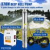 VEVOR 101,6 mm Tiefbrunnenpumpe 370 W Brunnenpumpe 110 L/min Tauchpumpe max Förderhöhe 44m Rohrpumpe 230 V 50 Hz Sandpumpe Edelstahl Wasserpumpe 0-40°C Pumpe – Bild 2