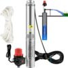 VEVOR 88 mm Tiefbrunnenpumpe 750W Brunnenpumpe 105L/min Tauchpumpe max. Förderhöhe 62m Rohrpumpe 230V 50Hz Sandpumpe IP68 Wasserpumpe 11 Laufradstufen Pumpe Ideal zur Bewässerung oder Wasser-Versorgung