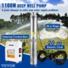 VEVOR 102 mm Tiefbrunnenpumpe 1100 W Brunnenpumpe 190 L/min Tauchpumpe max Förderhöhe 57m Rohrpumpe 230 V 50 Hz Sandpumpe IP68 Wasserpumpe 0-40°C Pumpe Ideal – Bild 2