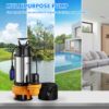 VEVOR Schmutzwasserpumpe mit var. Schwimmerschalter Tauchpumpe 2200W Gartenpumpe Durchfluss 60000L/h Schmutzwassertauchpumpe max. Hub 18m Wasserpumpe IPX8 Ideal zum Pumpen von Wasser – Bild 2