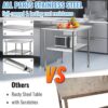 VEVOR Kommerzieller Edelstahltisch 76,2 x 76,2 x 91,4 cm, Edelstahl Zweilagiger Arbeitstisch Zerlegetisch Gastro 226 kg + 136 kg Tragfähigkeit, Gewerbe Küchentisch, Zubereitungstisch Küchenmöbel – Bild 3