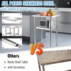 VEVOR Kommerzieller Edelstahltisch 61 x 45,7 x 91,4 cm, Edelstahl Zweilagiger Arbeitstisch Zerlegetisch Gastro 181,4 kg + 91 kg Tragfähigkeit, Gewerbe Küchentisch, Zubereitungstisch Küchenmöbel – Bild 3