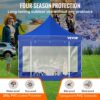 VEVOR Pavillon faltbar 3x3m Faltpavillon 240g PVC-beschichtetes Polyester Pop-Up-Pavillon 1,95-2,13m Einstellbar Partyzelt Festzelt Strandzelt Blau für Hochzeiten oder andere kommerzielle Aktivitäten – Bild 3