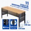 VEVOR Höhenverstellbare Werkbank 122 x 61 x 72 - 97 cm Spanntisch, 900 kg Gewichtskapazität Arbeitstisch, Braun Klappbare Werkzeugbank aus Kaltgewalzter Stahl, Multifunktionswerktisch für Werkstatt – Bild 3