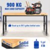 VEVOR Höhenverstellbare Werkbank 122 x 61 x 72 - 97 cm Spanntisch, 900 kg Gewichtskapazität Arbeitstisch, Braun Klappbare Werkzeugbank aus Kaltgewalzter Stahl, Multifunktionswerktisch für Werkstatt – Bild 5