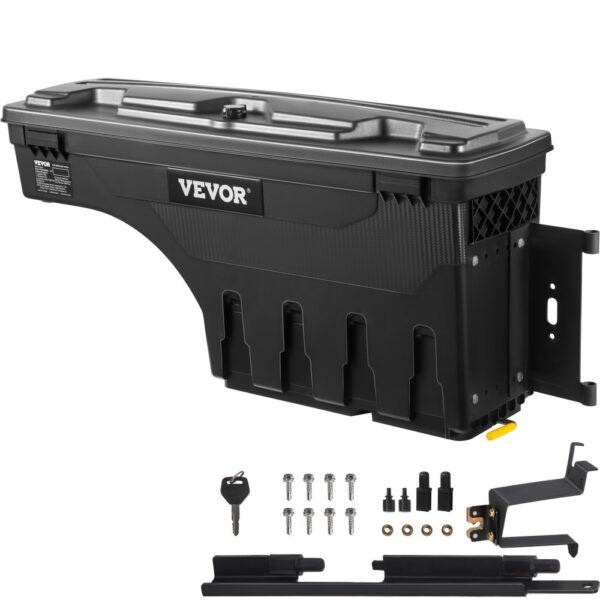 VEVOR Truck Bed Storage Box, abschließbarer Deckel, Wasserdicht ABS Radkasten Werkzeugkasten 25 L, Kompatibel mit Chevrolet Silverado 1500 GMC Sierra 1500 2019-2020, Beifahrerseite, Schwarz VEVOR Truck Bed Storage Box, abschließbarer Deckel, Wasserdicht ABS Radkasten Werkzeugkasten 25 L, Kompatibel mit Chevrolet Silverado 1500 GMC Sierra 1500 2019-2020, Beifahrerseite, Schwarz