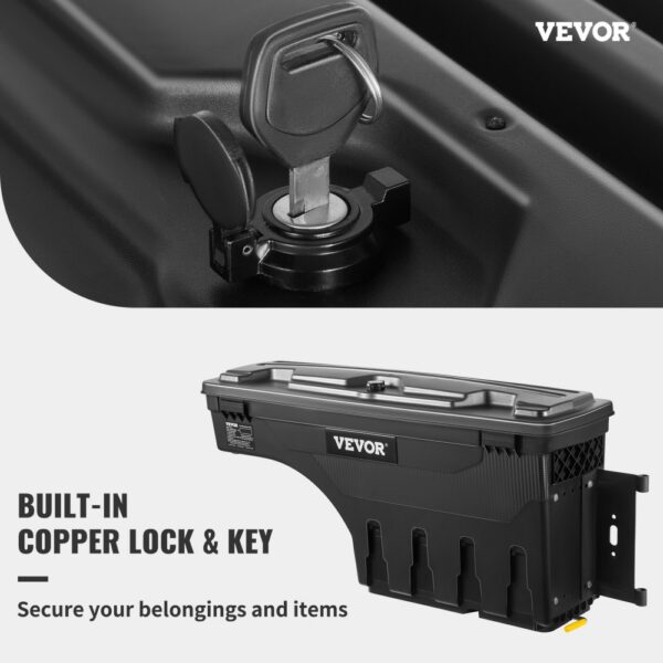 VEVOR Truck Bed Storage Box, abschließbarer Deckel, Wasserdicht ABS Radkasten Werkzeugkasten 25 L, Kompatibel mit Chevrolet Silverado 1500 GMC Sierra 1500 2019-2020, Beifahrerseite, Schwarz – Bild 2 VEVOR Truck Bed Storage Box, abschließbarer Deckel, Wasserdicht ABS Radkasten Werkzeugkasten 25 L, Kompatibel mit Chevrolet Silverado 1500 GMC Sierra 1500 2019-2020, Beifahrerseite, Schwarz – Bild 2