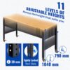 VEVOR Werkbank, höhenverstellbar, 122 cm L x 61 cm B x 104 cm H, Garagentisch mit 79 cm – 104 cm Höhe, 725,7 kg Kapazität, mit Steckdosen und Hartholzplatte und Metallrahmen & Drehgelenk Rolle – Bild 3