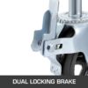 VEVOR Lenkrollen aus Polyurethan, 8 Zoll Eisenkern, Lenkstangenrollen mit Doppelfeststellbremse, verstellbare Füße, Tragfähigkeit 1100 lbs/500 kg pro Rad, 4er Pack – Bild 4