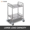 VEVOR Lenkrollen aus Polyurethan, 8 Zoll Eisenkern, Lenkstangenrollen mit Doppelfeststellbremse, verstellbare Füße, Tragfähigkeit 1100 lbs/500 kg pro Rad, 4er Pack – Bild 5