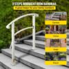 VEVOR 3-Stufen-Treppengeländer für Außentreppen, geeignet für 1 oder 3 Stufen, matt Weiß, Eisenhandlauf mit Einbausatz, Außenstufenhandläufe – Bild 2 VEVOR 3-Stufen-Treppengeländer für Außentreppen, geeignet für 1 oder 3 Stufen, matt Weiß, Eisenhandlauf mit Einbausatz, Außenstufenhandläufe – Bild 2