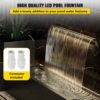 VEVOR Schwimmbad-Wasserfall-Überlaufrinne 120 x 11,5 x 8 cm Edelstahl-Schwimmbad-Wasserfallbrunnen mit buntem LED-StreifenSchlauchanschluss Fernbedienung, korrosionsbeständig für Teich Garten Pool – Bild 2