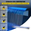 VEVOR Schwimmbad-Wasserfall-Überlaufrinne 120 x 11,5 x 8 cm Edelstahl-Schwimmbad-Wasserfallbrunnen mit buntem LED-StreifenSchlauchanschluss Fernbedienung, korrosionsbeständig für Teich Garten Pool – Bild 3