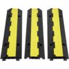 VEVOR Kabelschutzmatte Kabelkanal schwarz Kabelkanal außenbereich 3Stk 2-Kanal Schlauchbrücke Kabelbrücke Überfahrschutz 98x24x4,5cm