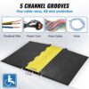 VEVOR 5-Kanal-Kabelschutzrampe Kabelbrücke aus Gummi Schlauchbrücke 114,5 x 80 x 5 cm Überfahrschutz 10000 kg (pro Achse) Tragfähigkeit Kabel Rampe Anti-Rutsch-Design Ideal für Parkplätze – Bild 3