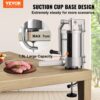 VEVOR Manueller Wurstfüller Wurstfüllmaschine 1,5 L, Edelstahl + Aluminium Professionelle Silberne Wurstmaschine inkl. 16 / 19 / 22 mm Füllrohre, Vertikale Wurstpresse mit Tischklemme Hausgemacht – Bild 2