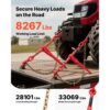 VEVOR Kette und Binder Kit 3/8in-1/2in, Ratsche Last Bindemittel 9215lbs Arbeitsstärke, Ratsche Bindemittel und Ketten, 3/8in x 10ft Ketten mit G70 Haken, für LKW, Tie Down, Schleppen, Abschleppen – Bild 2