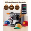 VEVOR Hut-Heizpresse, 4 in 1 Kappen-Wärmepresse, 15,2x7,6 cm Klappschalen-Sublimationsübertragung, LCD-Digital-Timer-Temperaturregelung mit 4 gebogenen Heizelementen (6x3/6,7x2,7/6,7x2,7x2,7 cm) – Bild 2