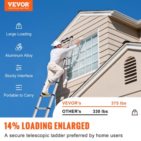 VEVOR 3,2m Teleskopleiter Rutschfester Klappleiter 48x9,5x76,5cm Stehleiter Ein-Knopf-Rückzug Mehrzweckleiter Aluminiumlegierung 170kg Belastbarkeit Ideal für Hausreparaturen Dekoration Wandanstrich – Bild 2 VEVOR 3,2m Teleskopleiter Rutschfester Klappleiter 48x9,5x76,5cm Stehleiter Ein-Knopf-Rückzug Mehrzweckleiter Aluminiumlegierung 170kg Belastbarkeit Ideal für Hausreparaturen Dekoration Wandanstrich – Bild 2