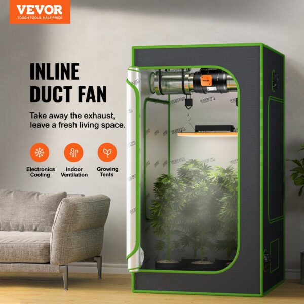 VEVOR Inline Kanalventilator, 8 Zoll 807 CFM mit Temperatur-Feuchtigkeitsregler, leiser EC-Motor Belüftung Abluftventilator für Kühlung Booster, Wachstumszelte, Hydrokultur – Bild 2 VEVOR Inline Kanalventilator, 8 Zoll 807 CFM mit Temperatur-Feuchtigkeitsregler, leiser EC-Motor Belüftung Abluftventilator für Kühlung Booster, Wachstumszelte, Hydrokultur – Bild 2