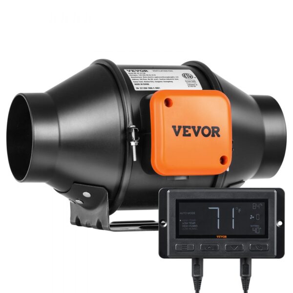 VEVOR 100 mm Inline Kanalventilator mit EC-Motor – 348 m³/h– 25 W, leise 28 dB, mit Temperatur- & Feuchtigkeitsregler – für Wachstumszelte, Hydrokultur, Belüftung VEVOR 100 mm Inline Kanalventilator mit EC-Motor – 348 m³/h– 25 W, leise 28 dB, mit Temperatur- & Feuchtigkeitsregler – für Wachstumszelte, Hydrokultur, Belüftung
