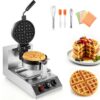 VEVOR Rundes Waffeleisen Waffel 1300 W, Kontaktgrill Belgische Waffeleisen 4 Stk. Edelstahl Waffeln Automat inkl. Lebensmittelclip & Bürsten & Verbrühungssicherer Griff, für Cafés, Restaurant usw. VEVOR Rundes Waffeleisen Waffel 1300 W, Kontaktgrill Belgische Waffeleisen 4 Stk. Edelstahl Waffeln Automat inkl. Lebensmittelclip & Bürsten & Verbrühungssicherer Griff, für Cafés, Restaurant usw.