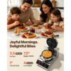 VEVOR Rundes Waffeleisen Waffel 1300 W, Kontaktgrill Belgische Waffeleisen 4 Stk. Edelstahl Waffeln Automat inkl. Lebensmittelclip & Bürsten & Verbrühungssicherer Griff, für Cafés, Restaurant usw. – Bild 3 VEVOR Rundes Waffeleisen Waffel 1300 W, Kontaktgrill Belgische Waffeleisen 4 Stk. Edelstahl Waffeln Automat inkl. Lebensmittelclip & Bürsten & Verbrühungssicherer Griff, für Cafés, Restaurant usw. – Bild 3