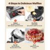 VEVOR Rundes Waffeleisen Waffel 1300 W, Kontaktgrill Belgische Waffeleisen 4 Stk. Edelstahl Waffeln Automat inkl. Lebensmittelclip & Bürsten & Verbrühungssicherer Griff, für Cafés, Restaurant usw. – Bild 5 VEVOR Rundes Waffeleisen Waffel 1300 W, Kontaktgrill Belgische Waffeleisen 4 Stk. Edelstahl Waffeln Automat inkl. Lebensmittelclip & Bürsten & Verbrühungssicherer Griff, für Cafés, Restaurant usw. – Bild 5
