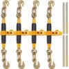 VEVOR Ratschen-Kettenbinder, 3/8"-1/2" Hochleistungs-Lastbinder, mit G80-Haken, sichere Traglastgrenze von 12000 lbs, arbeitssparender Anti-Rutsch-Griff, Spannkettenbinder für Tieflader-LKW-Anhänger,