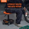 VEVOR Rollender Mechanikerhocker Werkstatthocker 113,4 kg, 406-559 mm Höhenverstellbarer Werkstattsitz, Werkstatthocker mit Werkzeugablage, für Garage, Geschäft, Autoreparatur, Schwarz + Orange – Bild 2