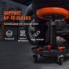 VEVOR Rollender Mechanikerhocker Werkstatthocker 113,4 kg, 406-559 mm Höhenverstellbarer Werkstattsitz, Werkstatthocker mit Werkzeugablage, für Garage, Geschäft, Autoreparatur, Schwarz + Orange – Bild 5
