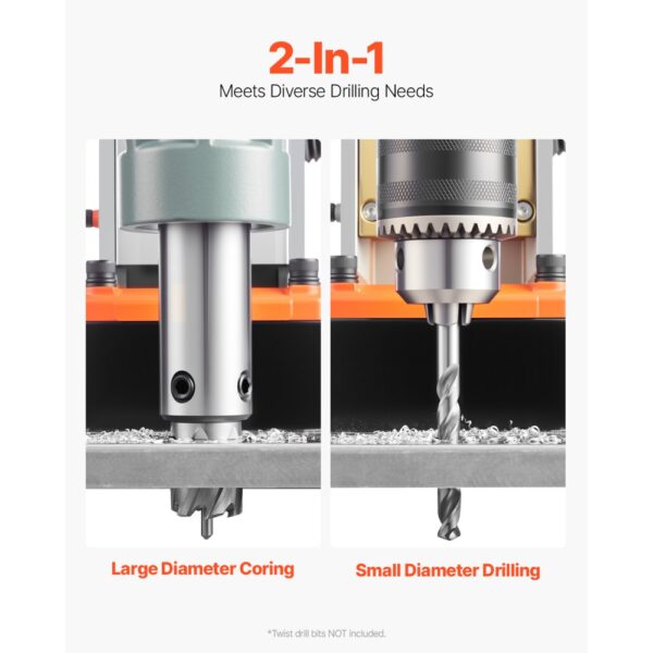 VEVOR Bohrmaschine, 1550 W 50 mm Bohrdurchmesser, 2922 lbf Power Magnetbohrer, 500 PRM, 10-Gang, Elektrische Bohrmaschine für Metalloberflächen, Industrie und Heimwerker – Bild 3 VEVOR Bohrmaschine, 1550 W 50 mm Bohrdurchmesser, 2922 lbf Power Magnetbohrer, 500 PRM, 10-Gang, Elektrische Bohrmaschine für Metalloberflächen, Industrie und Heimwerker – Bild 3
