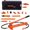 VEVOR Hydraulischer Wagenheber Luftpumpe 10 t, Lufthydraulischer Heber 135 mm Hub Rot, inkl. 100 / 195 / 300 / 500 mm Verlängerungsstange, Elektrostatisches Pulversprühen Autoreparatur