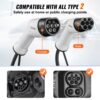 VEVOR Typ2 Ladekabel für Elektroauto/Hybrid EV Ladekabel E-Autoladekabel Wallbox 11kw TPU-Ladekabel 5m Kabellänge 3-Phase AC 380V Typ2 auf Typ2 Wasser-/Staubdicht Mit allen Typ-2-Modellen Kompatibel – Bild 3