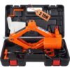 VEVOR Scherenwagenheber Elektrisch Auto Scherenwagenheber 3 t, 12 V Wagenheber mit 3,5 m Stromkabel & Werkzeugkasten & Handkurbel, 130-370 mm / 170-420 mm Wagenheber für PKW, SUV, Limousine usw.