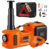 VEVOR Elektrischer Wagenheber 5 t, 180 W Elektrowagenheber Hydraulikzylinder 155-450 mm, Hydraulik-Handpumpe Wagenheber mit Schlagschrauber Werkzeugkasten Netzkabel für Autos SUVs