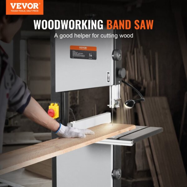 VEVOR Bandsäge mit Ständer, 9,65 Zoll, 506 U/min / 920 U/min, Tischbandsäge mit zwei Geschwindigkeiten, 370 W, 1/2 PS-Motor, 6 Zoll Schnitthöhe, 72,13 Zoll Sägeblattlänge, mit Anschlag und Gehrungsanschlag, für die Holzbearbeitung von Aluminium und Kunststoff – Bild 2 VEVOR Bandsäge mit Ständer, 9,65 Zoll, 506 U/min / 920 U/min, Tischbandsäge mit zwei Geschwindigkeiten, 370 W, 1/2 PS-Motor, 6 Zoll Schnitthöhe, 72,13 Zoll Sägeblattlänge, mit Anschlag und Gehrungsanschlag, für die Holzbearbeitung von Aluminium und Kunststoff – Bild 2