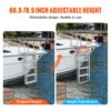 VEVOR Dockleiter 5 einziehbare Stufen 159kg Tragkraft Pontonbootleiter aus Aluminiumlegierung mit 1700-2005mm einstellbarer Höhe 10cm breite Stufe zum Einsteigen in Schiffe/See/Pool/Marine – Bild 3