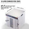 VEVOR 1000 W Dörrautomat Edelstahl, 377 x 285 mm 10 Stk. Tabletts 360° Trocken, Dörrgerät, Temperaturregelung, 0,5 bis 48-Stunden-Timer, Überhitzungsschutz, Rezeptheft für Fleisch Obst Gemüse – Bild 3 VEVOR 1000 W Dörrautomat Edelstahl, 377 x 285 mm 10 Stk. Tabletts 360° Trocken, Dörrgerät, Temperaturregelung, 0,5 bis 48-Stunden-Timer, Überhitzungsschutz, Rezeptheft für Fleisch Obst Gemüse – Bild 3