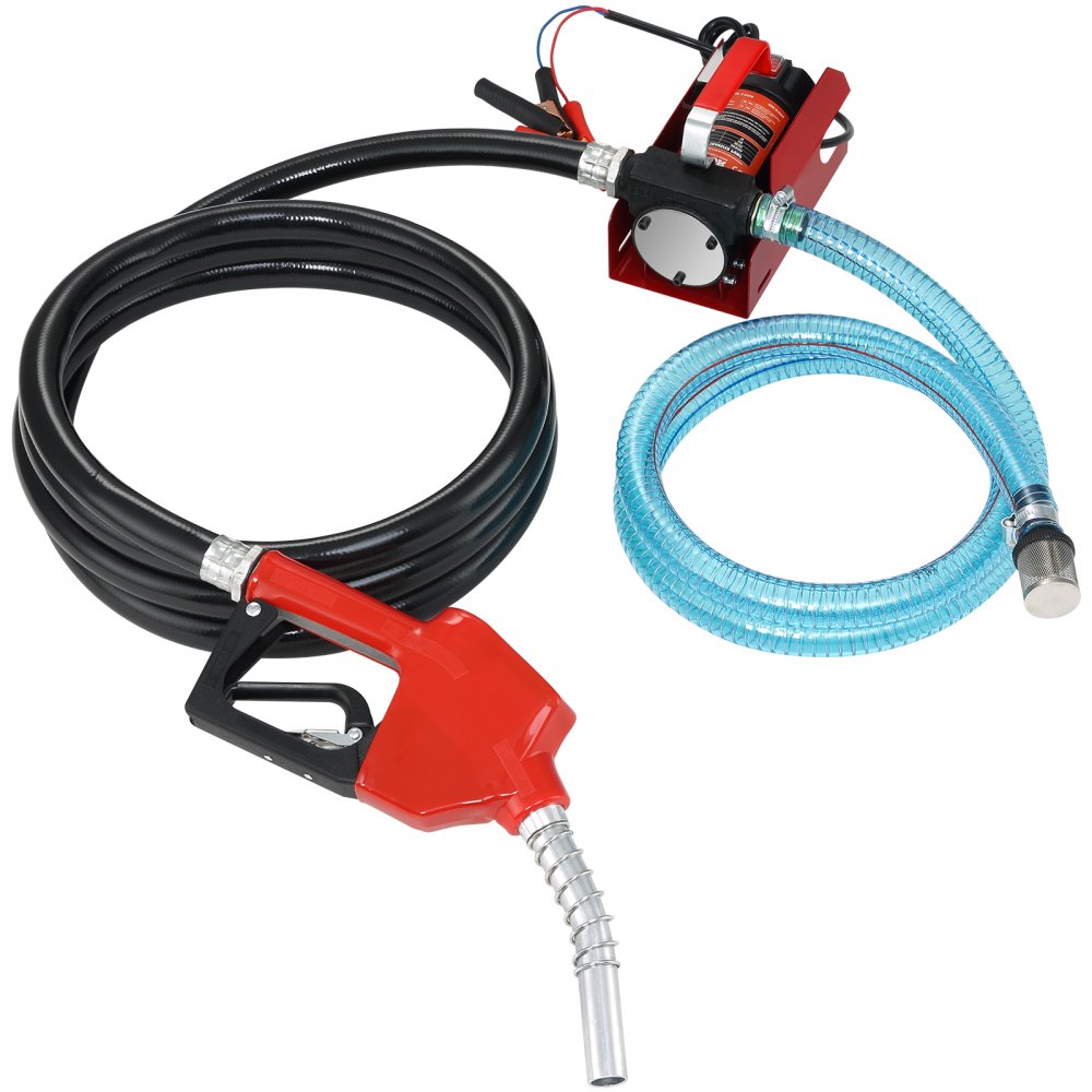 VEVOR Dieselpumpe, 155 W Kraftstoffpumpe Absaugpumpe, 1/4 PS Heizölpumpe 12 V 8 m Förderhöhe 3 m Saughöhe Selbstansaugend Automatik-Zapfpistole 4 m Auslassschlauch für Diesel Kerosin Transformatoröl