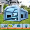 VEVOR Tragbares Aufblasbares Farbzelt für Sprühmalerei 1100 + 950 W, 10 x 6 x 4 m Sprühschutz Farbkabine für DIY-Projekte, Hobby-Farbautomaten-Werkzeug, Blau 210D Oxford-Gewebe Auto Lackierkabine – Bild 5
