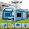 VEVOR Tragbares Aufblasbares Farbzelt 7,3 x 3,8 x 2,8 m, DIY Sprühmalerei 750 + 960 W, Sprühschutz Farbkabine für DIY-Projekte Hobby-Farbautomaten-Werkzeug, Blau 210D Oxford-Gewebe Lackierkabine – Bild 5