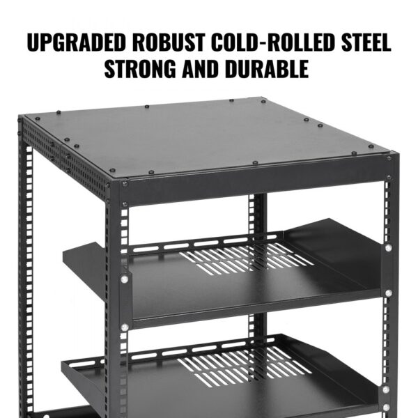 VEVOR 12U-Server-Rack mit offenem Rahmen 58.5-101.6cm verstellbare Tiefe freistehender/wandmontierter Netzwerk-Server-Rack 4-Pfosten-AV-Rack mit Rollen für Ihre gesamte Netzwerk-IT-Ausrüstung AV-Ausrüstung – Bild 4 VEVOR 12U-Server-Rack mit offenem Rahmen 58.5-101.6cm verstellbare Tiefe freistehender/wandmontierter Netzwerk-Server-Rack 4-Pfosten-AV-Rack mit Rollen für Ihre gesamte Netzwerk-IT-Ausrüstung AV-Ausrüstung – Bild 4