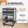 VEVOR 15U-Server-Rack mit offenem Rahmen, 15''-40'' verstellbare Tiefe, freistehender oder wandmontierter Netzwerk-Server-Rack, 4-Pfosten-AV-Rack mit Rollen, bietet Platz für Ihre gesamte Netzwerk-IT- – Bild 2
